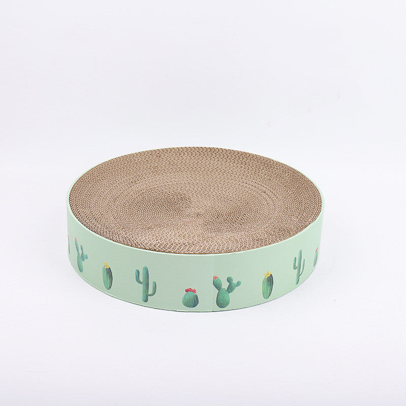 Durable Round Cat Scratch Board Bed and Toy-4