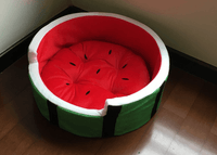 Plush watermelon bolster pet bed for dogs and cats