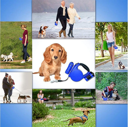 Nightwalk 4.5M Led Light And Waste Bag Dispenser Retractable Dog Leash-4