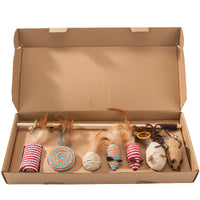 Plush Cat Kick & Snuggle Toy Set — in use