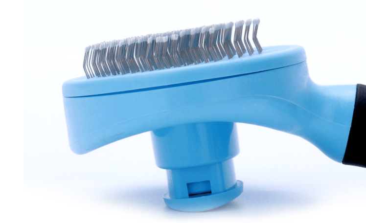 Flexible pin deshedding and detangling grooming brush for dogs and cats