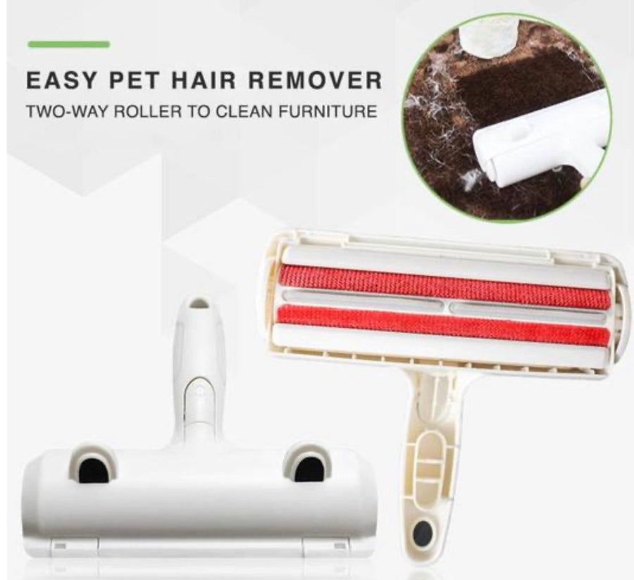Reusable self-cleaning pet hair remover roller