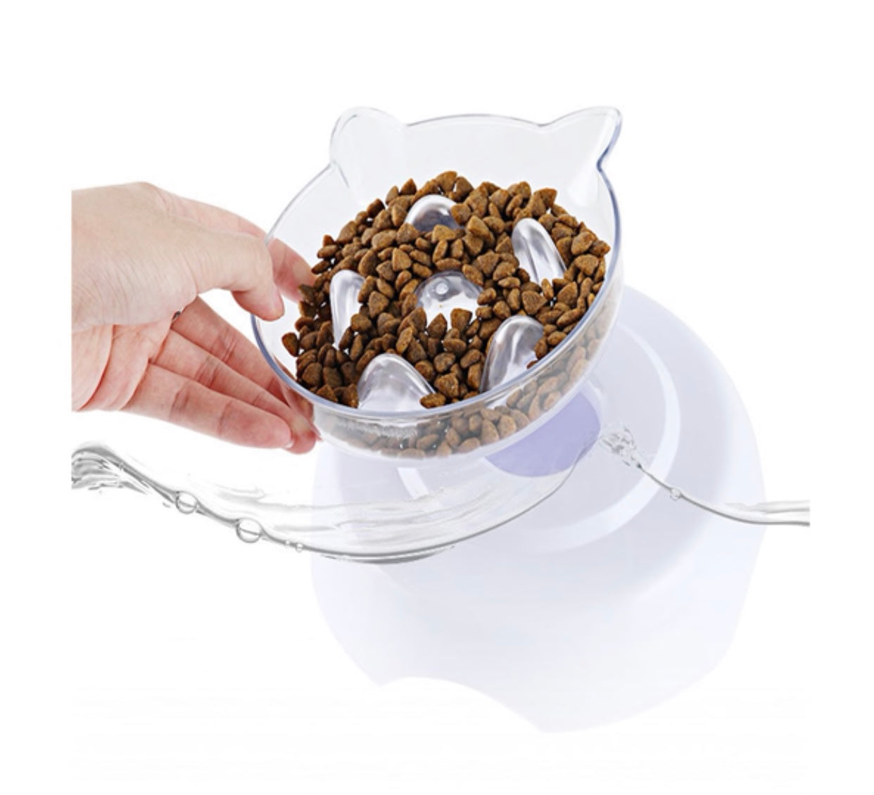 Ergonomic Elevated Pet Bowl – Self-Cleaning 2-in-1 Slow Feeder for Neck Healt-2
