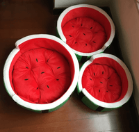 Plush Watermelon Pet Bed — size and scale