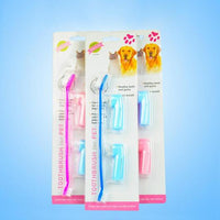 3-piece pet toothbrush set for dogs and cats