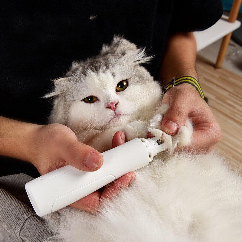Rechargeable electric pet nail trimmer and quiet grinder for dogs and cats