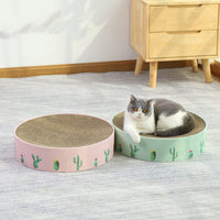 Round corrugated cardboard cat scratcher bed