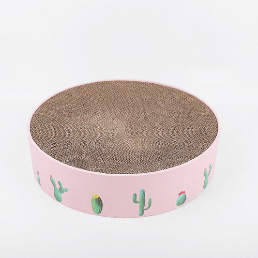 Durable Round Cat Scratch Board Bed and Toy-1
