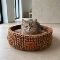 Handcrafted Cotton Rope Pet Bed Brown — close-up detail