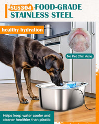 3-Gallon Stainless Steel Dog Water Fountain — side angle