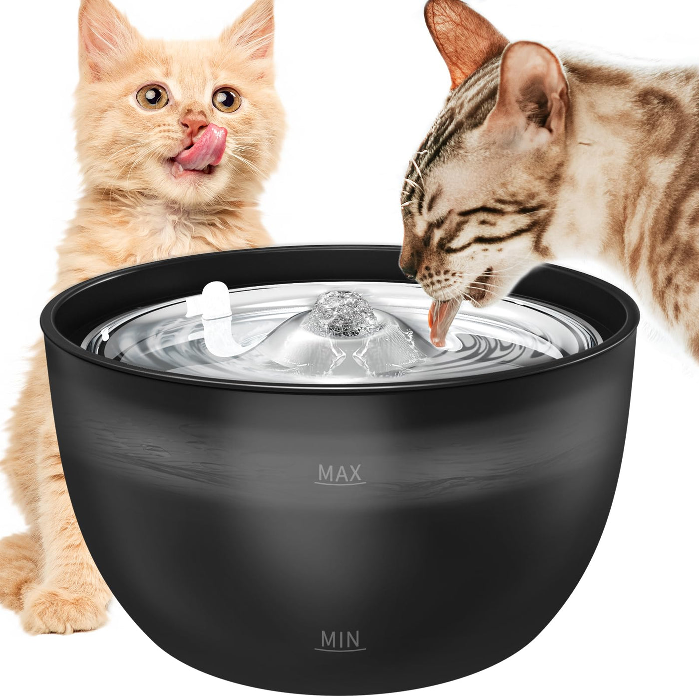 3L stainless steel cat water fountain with circulating water