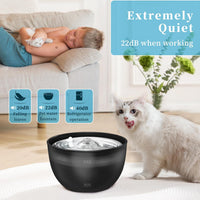3L Stainless Steel Cat Water Fountain — side angle