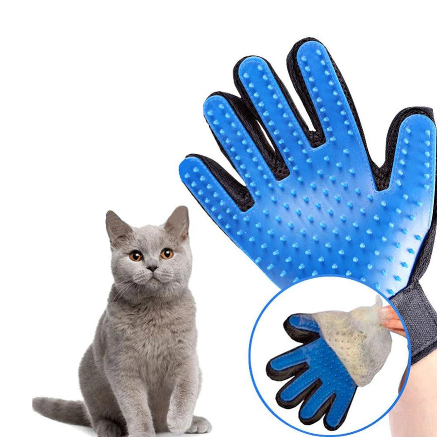 Pet grooming glove for hair removal and massage