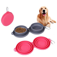 Collapsible Pet Feeding Bowl Set — size and scale