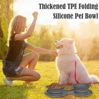 Collapsible Pet Feeding Bowl Set — side angle