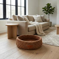 Handcrafted Cotton Rope Pet Bed Brown — side angle